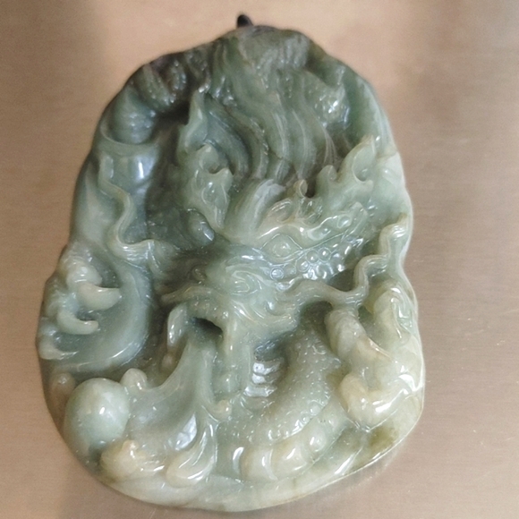 Jewelry - Jadeite Large Fire Breathing Dragon